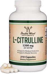 Double Wood L Citrulline bottle with 210 capsules visible for long-term use.