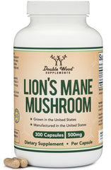 Double Wood Lions Mane capsules bottle for focus and immune health