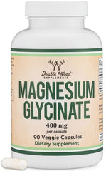 Double Wood Magnesium Glycinate 400mg bottle front showing vegan formula