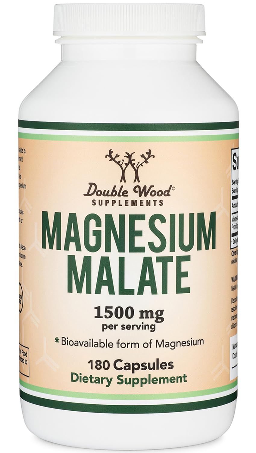 Double Wood Magnesium Malate capsule close-up showing daily magnesium delivery