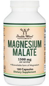 Double Wood Magnesium Malate capsule close-up showing daily magnesium delivery