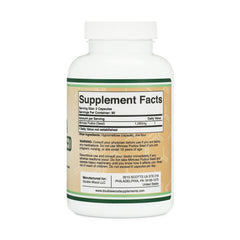 Product label image on Mimosa Pudica seed capsules bottle highlighting 180 capsules.