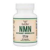 Double Wood NMN 250mg bottle close-up showing capsules for daily use.