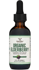 Double Wood Organic Elderberry Liquid bottle ready for daily immune support.
