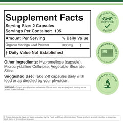 Double Wood moringa bottle pour suggests steady, natural energy without jitters