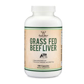 Double Wood Beef Liver Capsules front view bottle with 180 capsules offering daily nutrient support.