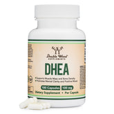 Double Wood DHEA 100mg bottle front view for supplement routine