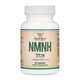 Double Wood NMNH bottle front view showing compact daily packaging for NAD+ support.