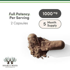 Double Wood Reishi includes entire fruiting body and mycelium for broader benefits.