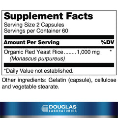 Douglas Laboratories Beni Koji Red Yeast Rice bottle with capsules for easy daily supplementation.