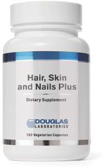 Douglas Laboratories Hair, Skin & Nail Plus bottle open for daily beauty support.