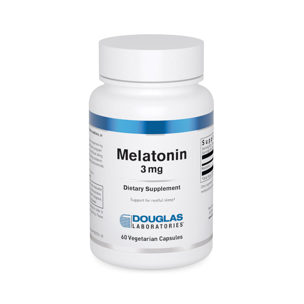 Douglas Laboratories Melatonin 3 mg bottle front for nightly sleep support.