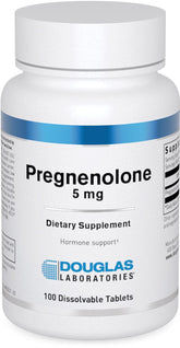 Douglas Laboratories Pregnenolone 5 mg bottle with scored tablets for everyday hormonal support.