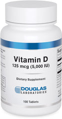 Douglas Laboratories Vitamin D 5000 IU tablet bottle for immune support.
