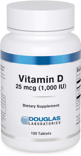 Douglas Laboratories Vitamin D3 tablet bottle supports bone health and immune function.