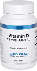 Douglas Laboratories Vitamin D3 tablet bottle supports bone health and immune function.