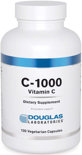 Douglas Laboratories C-1000 bottle for daily vitamin C support of skin and vessels.