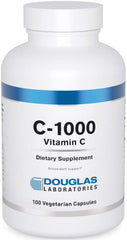 Douglas Laboratories C-1000 bottle for daily vitamin C support of skin and vessels.
