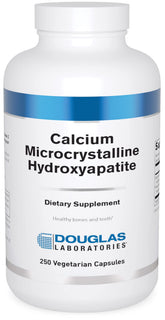 Douglas Laboratories calcium microcrystalline hydroxyapatite bottle for daily bone and teeth support.