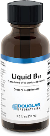 Douglas Laboratories Liquid B12 bottle with easy daily dosing for on-the-go energy.