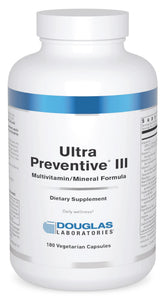 Douglas Laboratories Ultra Preventive III bottle-front showing a complete daily multivitamin.