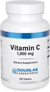 Douglas Laboratories Vitamin C bottle with tablets for daily immune support.