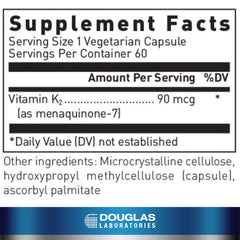 Douglas Laboratories Vitamin K2 MK-7 capsules ready for daily use