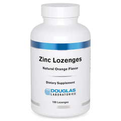 Douglas Laboratories zinc lozenges orange bottle for on-the-go immune support.
