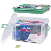DOUKE 15qt clear medicine organizer showing ample storage for meds and first aid