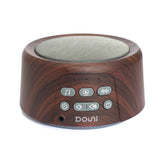 Douni white noise machine with wood grain front for soothing sleep ambience