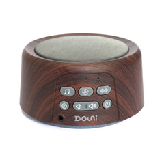 Douni white noise machine with wood grain front for soothing sleep ambience