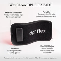 DPL Flex Pad over shoulders provides broad-area relief while relaxing.