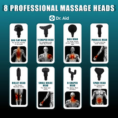 Dr. Aid massage gun with 8 heads for full-body relief