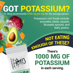 Each serving provides 1000 mg potassium for mineral balance.