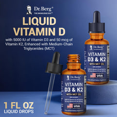 Dr. Berg D3 K2 liquid drops unflavored formula versatile for drinks