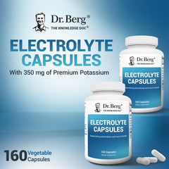 Dr. Berg Electrolyte Capsules US GMP manufacturing label visible.