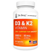 Dr. Berg Nutritionals D3K2 5000 IU bottle for daily vitamin support