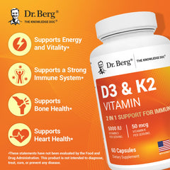 Dr. Berg D3K2 capsules ready for daily use