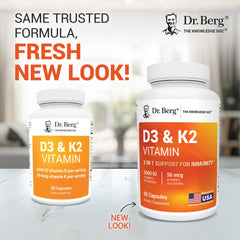 Close-up of Dr. Berg D3K2 label showing D3 and K2 content