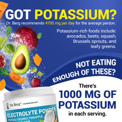 Dr. Berg electrolyte powder with 1000 mg potassium supports hydration