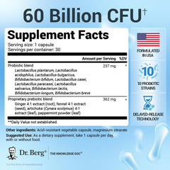 Close-up of Dr. Berg capsules with delayed-release coating for gut delivery.