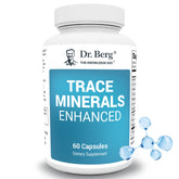 Dr. Berg Trace Minerals Enhanced Complex bottle demonstrates a broad mineral blend for daily support.