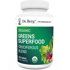 Dr. Berg's Greens tablets bottle front showing convenient daily greens support