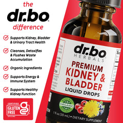 DR. BO cleavers leaf drops highlighting traditional bladder support herbs.