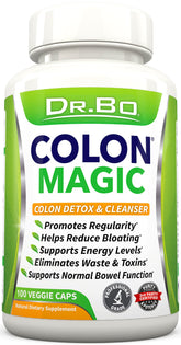 DR. BO Colon Cleanse bottle front promotes gentle daily digestive balance