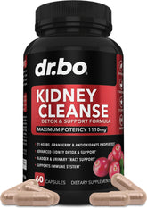 DR. BO Kidney Cleanse bottle front shows herbal blend for daily urinary wellness