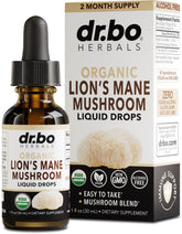 DR. BO Lions Mane Drops bottle ready for daily focus and mental clarity.