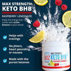 Pouring Dr. Boz Keto BHB Raspberry Lemonade serving to show mixability