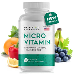 Dr Brad Stanfield Daily Multivitamin bottle with closed cap for daily wellness and focus.
