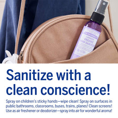Travel-friendly Dr. Bronner's lavender spray bottle with simple organic formula packaging.